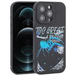 For iPhone 12 Pro Max Graffiti Spider TPU Phone Case(Black Dark Blue Spider)
