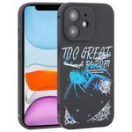For iPhone 11 Graffiti Spider TPU Phone Case(Black Dark Blue Spider)