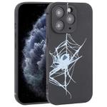 For iPhone 11 Pro Graffiti Spider TPU Phone Case(Black Light Blue Spider)