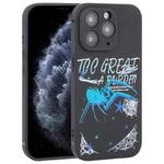 For iPhone 11 Pro Graffiti Spider TPU Phone Case(Black Dark Blue Spider)