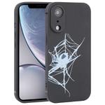 For iPhone XR Graffiti Spider TPU Phone Case(Black Light Blue Spider)