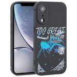 For iPhone XR Graffiti Spider TPU Phone Case(Black Dark Blue Spider)