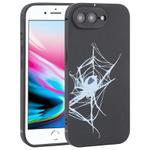For iPhone 8 Plus / 7 Plus Graffiti Spider TPU Phone Case(Black Light Blue Spider)