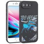 For iPhone 8 Plus / 7 Plus Graffiti Spider TPU Phone Case(Black Dark Blue Spider)