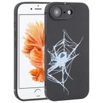 For iPhone 6 / 6s Graffiti Spider TPU Phone Case(Black Light Blue Spider)