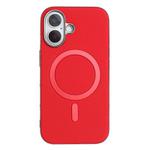 For iPhone 16 Plus Solid Color Plating MagSafe Full Coverage Phone Case(Red)