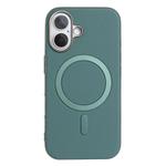 For iPhone 16 Solid Color Plating MagSafe Full Coverage Phone Case(Green)