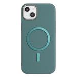 For iPhone 15 Solid Color Plating MagSafe Full Coverage Phone Case(Green)