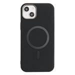 For iPhone 14 Plus Solid Color Plating MagSafe Full Coverage Phone Case(Black)