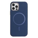 For iPhone 11 Pro Solid Color Plating MagSafe Full Coverage Phone Case(Dark Blue)
