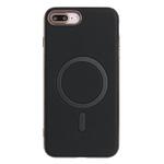 For iPhone 8 Plus / 7 Plus Solid Color Plating MagSafe Full Coverage Phone Case(Black)