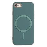 For iPhone 8 / 7 / 6 Solid Color Plating MagSafe Full Coverage Phone Case(Green)