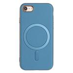 For iPhone 8 / 7 / 6 Solid Color Plating MagSafe Full Coverage Phone Case(Baby Blue)