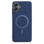 For Samsung Galaxy A06 Solid Color Plating MagSafe Full Coverage Phone Case(Dark Blue)