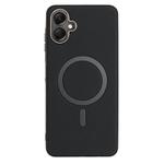 For Samsung Galaxy A06 Solid Color Plating MagSafe Full Coverage Phone Case(Black)