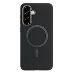 For Samsung Galaxy A56 Solid Color Plating MagSafe Full Coverage Phone Case(Black)