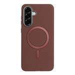For Samsung Galaxy A26 Solid Color Plating MagSafe Full Coverage Phone Case(Brown)