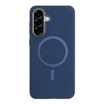 For Samsung Galaxy A36 Solid Color Plating MagSafe Full Coverage Phone Case(Dark Blue)