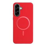 For Samsung Galaxy A25 Solid Color Plating MagSafe Full Coverage Phone Case(Red)