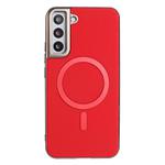 For Samsung Galaxy S21 5G Solid Color Plating MagSafe Full Coverage Phone Case(Red)