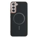 For Samsung Galaxy S21 5G Solid Color Plating MagSafe Full Coverage Phone Case(Black)