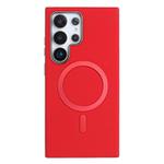 For Samsung Galaxy S21 Ultra 5G Solid Color Plating MagSafe Full Coverage Phone Case(Red)