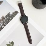 20mm xDfind  Flat Crazy Horse Leather Pin Buckle Watch Band(Black Brown)