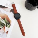 20mm xDfind  Flat Crazy Horse Leather Pin Buckle Watch Band(Yellow Brown)
