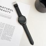 22mm xDfind  Flat Crazy Horse Leather Pin Buckle Watch Band(Black)