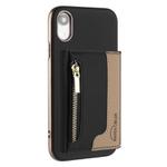 For iPhone XR Zipper Horizontal Magnetic Card Bag RFID MagSafe Phone Case(Black)
