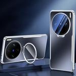 For vivo X100 Four-corner Airbag Metal Lens Holder TPU Phone Case(Black)