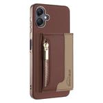 For Samsung Galaxy A06 Zipper Horizontal Magnetic Card Bag RFID MagSafe Phone Case(Brown)