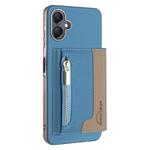 For Samsung Galaxy A06 Zipper Horizontal Magnetic Card Bag RFID MagSafe Phone Case(Baby Blue)
