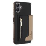 For Samsung Galaxy A06 Zipper Horizontal Magnetic Card Bag RFID MagSafe Phone Case(Black)