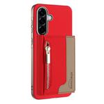 For Samsung Galaxy A26 Zipper Horizontal Magnetic Card Bag RFID MagSafe Phone Case(Red)