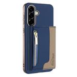 For Samsung Galaxy A26 Zipper Horizontal Magnetic Card Bag RFID MagSafe Phone Case(Dark Blue)