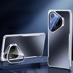 For Huawei Pura 70 Four-corner Airbag Metal Lens Holder TPU Phone Case(Black)