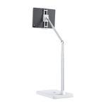 X10 Square Base Infinitely Adjustable Floor Stand Flexible Axis Phone PC Live Broadcast Bracket, Height: 41-155cm (White)