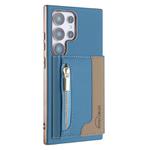 For Samsung Galaxy S25 Ultra 5G Zipper Horizontal Magnetic Card Bag RFID MagSafe Phone Case(Baby Blue)