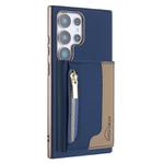 For Samsung Galaxy S23 Ultra 5G Zipper Horizontal Magnetic Card Bag RFID MagSafe Phone Case(Dark Blue)