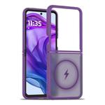 For Motorola Razr+ 2025 Skin Feel TPU Hybrid PC MagSafe Phone Case(Dark Purple)