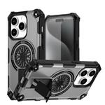 For iPhone 14 Pro Shockproof Kickstand Metallic Shaft MagSafe Phone Case(Silver)