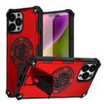 For iPhone 13 Pro Max Shockproof Kickstand Metallic Shaft MagSafe Phone Case(Red)