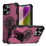 For iPhone 13 Pro Max Shockproof Kickstand Metallic Shaft MagSafe Phone Case(Purple)