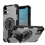 For iPhone 11 Shockproof Kickstand Metallic Shaft MagSafe Phone Case(Silver)