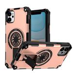 For iPhone 11 Shockproof Kickstand Metallic Shaft MagSafe Phone Case(Rose Gold)
