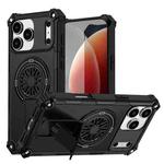 For iPhone 17 Pro Shockproof Kickstand Metallic Shaft MagSafe Phone Case(Black)