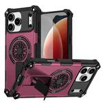 For iPhone 17 Pro Shockproof Kickstand Metallic Shaft MagSafe Phone Case(Purple)