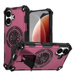 For iPhone 17 Shockproof Kickstand Metallic Shaft MagSafe Phone Case(Purple)