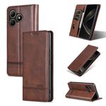 For Wiko Hi Enjoy 80S AZNS Magnetic Calf Texture Flip Leather Phone Case(Dark Brown)